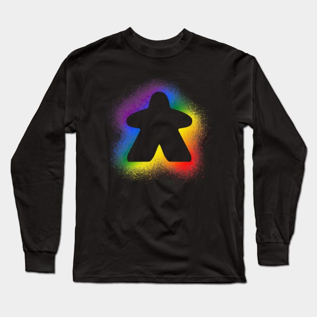 Meeple Spray - Rainbow Long Sleeve T-Shirt by Jobby